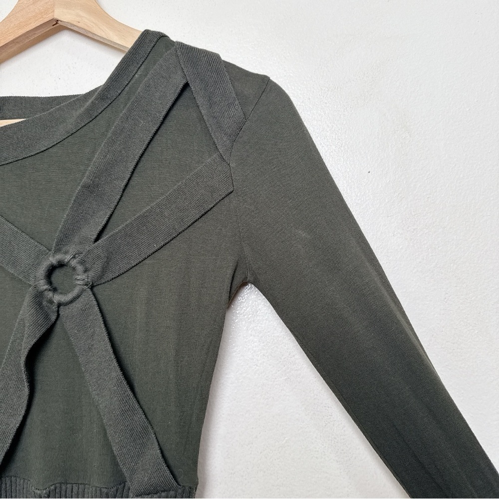 LAMB by Gwen Stefani Womens Small Military Gorp Core Mini Ribbed Dress - Picture 6 of 13
